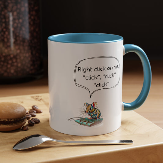 Funny geek Coffee Mug, click, click, click mug, two toned mug