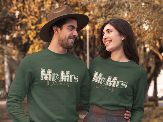 Newlyweds Sweatshirt, Mr. & Mrs. sweatshirt (CUSTOMIZED)